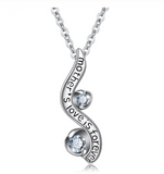 Luxury Shining Cubic Zircon Letter Mom Pendant Necklace