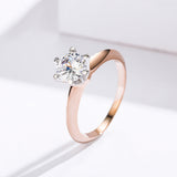 S925 sterling silver sole ring Rose Gold Plated cubic zirconia ring