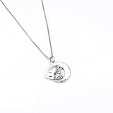 Cute Nine-Tailed Foxes & Moon Necklace Curved Animal Silver Pendant Necklace