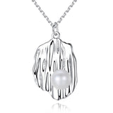 S925 sterling silver necklace white gold freshwater pearl pendant accessories wholesale