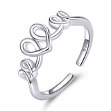 affection ring white gold plated winding ring