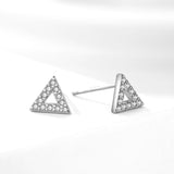 Fashion Jewelry Manufacturer Geometric Triangle White Gold Color Earrings