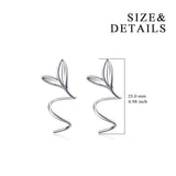 925 Sterling Silver Jewelry Leaf Shape Earrings For Women