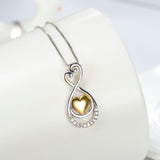 Artgift For Special Day Knot And Heart Silver Pendant Necklace