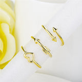 925 Opening Arrow Adjustable Rings Design Gold Jewelry