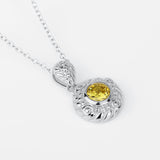 Single Gemstone Crystal Pendant Necklace Silver 925 Necklace For Women and Girls Jewelry
