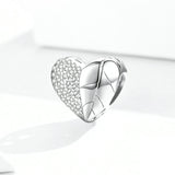 925 Sterling Silver Vintage Heart Beads Charm For Bracelet  Fashion Jewelry For Women