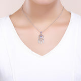 S925 sterling silver dream catcher pendant necklace platinum-plated oxidized zircon necklace
