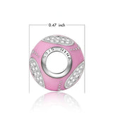 Mothers Day Gifts for Mom Baby Feets 925 Sterling Silver Pink Bead Charms Fit for Bracelet and Necklace Gifts for Girls