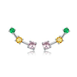 Colorful Square Zircon Exquisite Stud Earrings