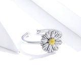 S925 sterling silver daisy ring color separation plating ring