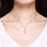 S925 Sterling Silver Personality Korean Version Of The Ribbon Pendant Necklace Female Jewelry Cross-Border Exclusive