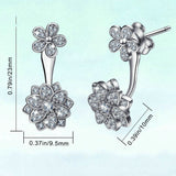 925 Sterling Silver Daisy Earring with Cubic-zirconium For Girl Dual-use Earings Fine Lady Jewelry Gift