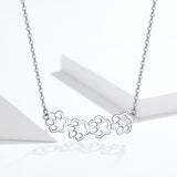 S925 sterling silver cute pet imprint pendant necklace White Gold Plated necklace