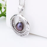 Beautiful black natural pearl pendant mounting elegant pendant of bride