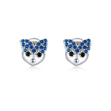 925 Sterling Silver Cute Husky Stud Earrings Precious Jewelry For Women