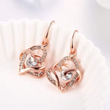 S925 Sterling Silver Creative Micro-Inlaid Fashion Personality Love Earrings Jewelry Cross-Border Exclusive