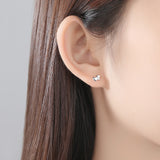 Trendy Heart Stud Earrings 925 Sterling Silver Heart Earrings Jewelry