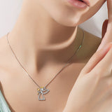 Angel Necklace Mother Grandmother Daughter Zirconia Jewelry Necklace