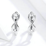 Geometric Infinity Love Hoop Earrings for Women Minimalist Silver 925 Jewelry Daily Accessoreis