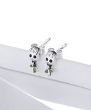 925 Sterling Silver Cute Tree Stud Earrings Precious Jewelry For Women