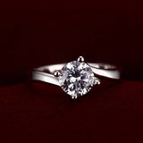Silver Zircon Engagement Ring
