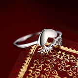 silver alphabet heart-shaped  Fashion ring