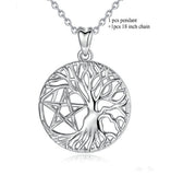 925 Sterling Silver Celtics Knot Tree of life Pendant Necklaces with Star Charming Jewelry For Women Best Gift