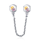 Butterfly Safety Chain Flower Animal Shape Enamel Jewelry Beads