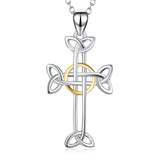 man and women  cross pendant necklace silver design Christmas