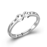 Infinity Wedding Engagement Ring Silver Adjustable Ring Size
