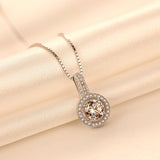 round zircon jewelry pendant S925 sterling silver necklace  jewelry wholesale