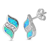 Opal Double leaf Stud Earrings