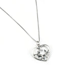 Double Dogs And Heart Shape 925 Sterling Silver Jewelry