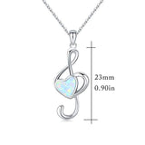 925 Sterling Silver Music Note Pendant Necklace Treble Clef Jewelry Music Lover Gifts for Women Teenage