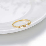 14K Gold Ring Dainty Gold Round Cut Natural Diamond Engagement Ring Wedding Ring Jewelry for Ladies
