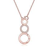 Silver Rose Gold 3 Interlocking Infinity Circles Necklace Pendant