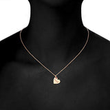 14K Gold Plated Heart Necklace with crystal Ruby Love Charm Pendant | Gold Necklaces for Women