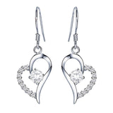 S925 Sterling Silver Korean Temperament Versatile Love Micro-Set Earrings Jewelry Cross-Border Exclusive