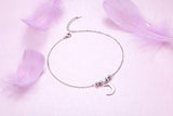 S925 Sterling Silver Anklet for Women Girl Moon Charm Adjustable Foot Anklet Jewelry Birthday Gift