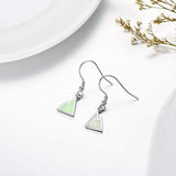 Sterling silver White Opal Mountain Range Drop Earrings, Hypoallergenic Earrings for Girls Women October Birthday Gifts