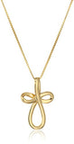 925 Sterling Silver Open Loop Cross Pendant Necklace