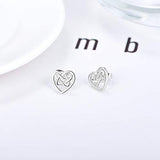 925 Sterling Silver Heart Stud celtic Earrings Jewelry Gifts for Women Birthday