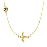  Silver Alphabet A Pendant Necklace with Bird  Alphabet  Necklaces