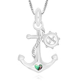Abalone Shell Anchor Pendant Necklace