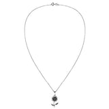 925 Sterling Silver Charming Spring Sunflower Pendant Necklace