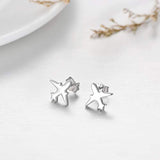 925 Sterling Silver airplane Stud Earrings  for Women Daughter