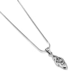 925 Sterling Silver Celtic Knot Symbol Pendant Necklace, 18 inch Snake Chain