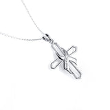925 Sterling Silver Faith Hope Love Ribbon Cross Pendant Necklace for Women Girlfriend Daughter Mother