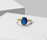 18K Yellow Gold Oval Real Genuine Natural Fire Opal Ring Classic Promise Wedding Engagement October Birthstone Fine Jewelry